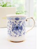 Porcelain Blue Flower Mug With Gift Box